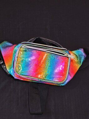 Holographic Rainbow Rave Fanny Belt Pack SoJourner Bags Sparkle Vinyl Bag